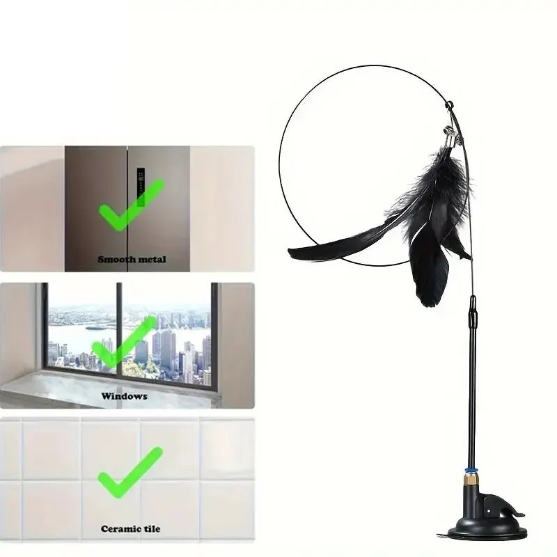 Interactive Cat Teaser Wand – Feather & Bell